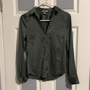 H&M Dark Green Women's Button-Down Shirt